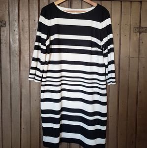 Dressbarn Black & White Striped Knit Dress